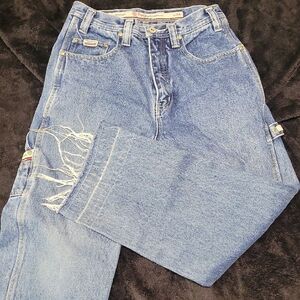 Pepe Painter Pants Vintage Jeans Light Blue Denim, Size 14